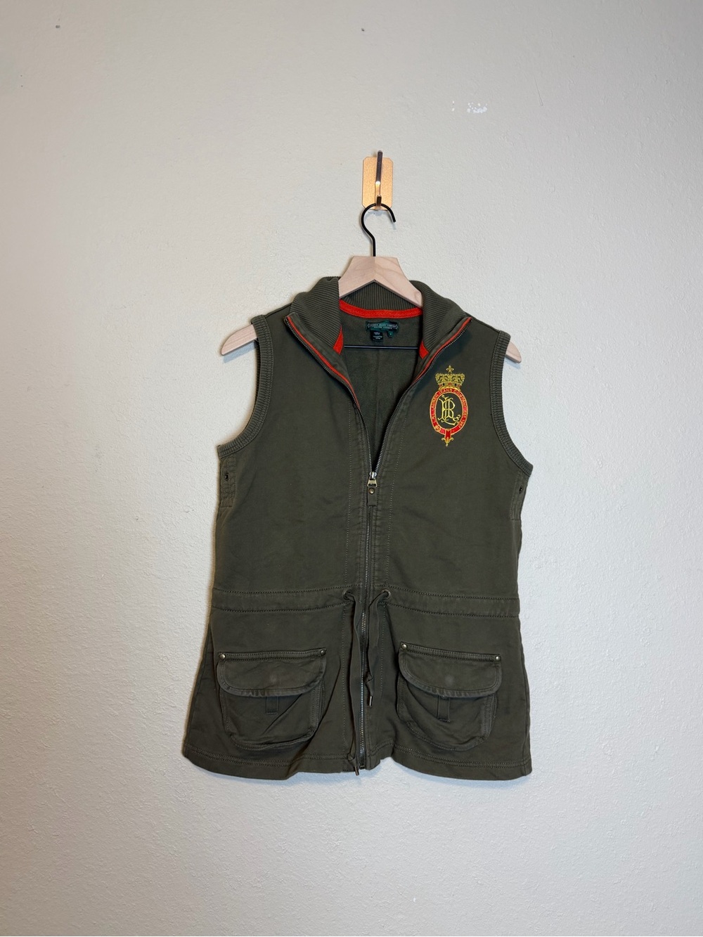 Lauren Ralph Lauren Crest-Patch Vest Green Size Medium